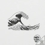 Tiny tattoo design, a simple wave, drawn with… – tattoo sketch (№1751758508_0, 05.07.2025 23:35) — tattoovalue.net