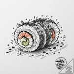Tattoo design for an arm, a sushi roll (maki)… – tattoo sketch (№1751758679_0, 05.07.2025 23:37) — tattoovalue.net