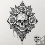 Tattoo design for an arm, a porcelain doll wi… – tattoo sketch (№1751758850_0, 05.07.2025 23:40) — tattoovalue.net