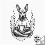 Tattoo design for shoulder, the “this is fine… – tattoo sketch (№1751759613_0, 05.07.2025 23:53) — tattoovalue.net