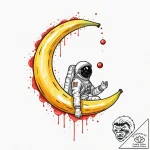 1t2. tattoo design for an arm, a banana, but… – tattoo sketch (№1751759697_0, 05.07.2025 23:54) — tattoovalue.net