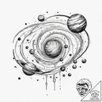 Tattoo design for a leg wrap, a swirling vort… – tattoo sketch (№1751759781_0, 05.07.2025 23:56) — tattoovalue.net