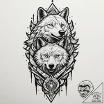 Tattoo design for a shin, a totem pole of sta… – tattoo sketch (№1751759864_0, 05.07.2025 23:57) — tattoovalue.net