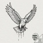 Tattoo design for a calf, a powerful eagle or… – tattoo sketch (№1751760202_0, 06.07.2025 00:03) — tattoovalue.net