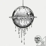 Tattoo design for an arm, a melting disco bal… – tattoo sketch (№1751760286_0, 06.07.2025 00:04) — tattoovalue.net