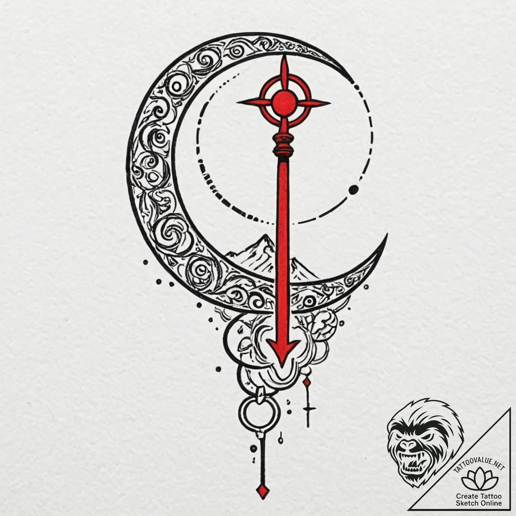 Tiny tattoo design, a personal glyph combinin... - tattoo sketch (№1751760537_0, 06.07.2025 00:08) — tattoovalue.net