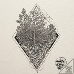 Tattoo design for an arm, a honeycomb, some c… – tattoo sketch (№1751760622_0, 06.07.2025 00:10) — tattoovalue.net