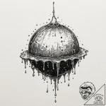 Tattoo design for an arm, a melting disco bal… – tattoo sketch (№1751760711_0, 06.07.2025 00:11) — tattoovalue.net