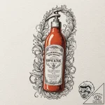 Tattoo design for an arm, a bottle of hot sau… – tattoo sketch (№1751761637_0, 06.07.2025 00:27) — tattoovalue.net