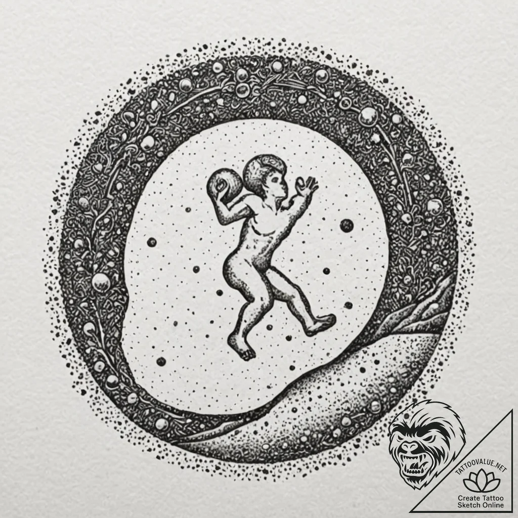 Tattoo design for an arm, sisyphus, but he is... - tattoo sketch (№1751761722_0, 06.07.2025 00:28) — tattoovalue.net