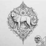 1t9. tattoo design for a leg, a beautiful ren… – tattoo sketch (№1751762059_0, 06.07.2025 00:34) — tattoovalue.net