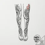 Tattoo design for two legs, a beautiful porta… – tattoo sketch (№1751762227_0, 06.07.2025 00:37) — tattoovalue.net