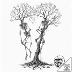 Tattoo design for two legs, on one leg a beau… – tattoo sketch (№1751762311_0, 06.07.2025 00:38) — tattoovalue.net