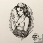 Tattoo design for an arm, a beautiful siren,… – tattoo sketch (№1751762563_0, 06.07.2025 00:42) — tattoovalue.net