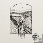 Tattoo design for an arm, the scream by edvar… – tattoo sketch (№1751762648_0, 06.07.2025 00:44) — tattoovalue.net
