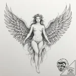Tattoo design for a thigh, a pair of majestic… – tattoo sketch (№1751763406_0, 06.07.2025 00:56) — tattoovalue.net