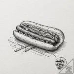 Tattoo design for an arm, a hot dog, but the… – tattoo sketch (№1751764164_0, 06.07.2025 01:09) — tattoovalue.net