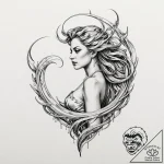 Tattoo design for shoulder, a pattern of liqu… – tattoo sketch (№1751764332_0, 06.07.2025 01:12) — tattoovalue.net