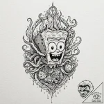 Tattoo design for an arm, spongebob squarepan… – tattoo sketch (№1751765354_0, 06.07.2025 01:29) — tattoovalue.net