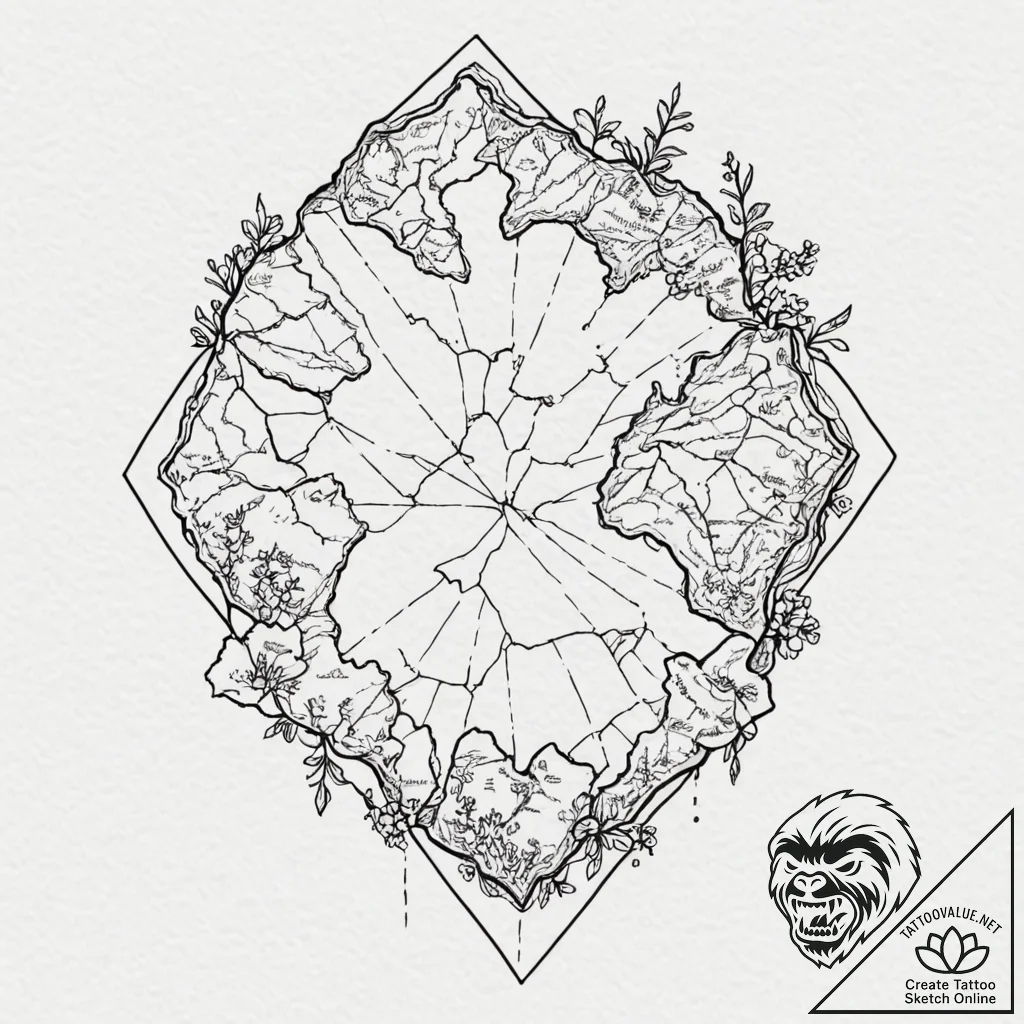 Tattoo design for an arm, a diagram of plate... - tattoo sketch (№1751765724_0, 06.07.2025 01:35) — tattoovalue.net