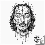 Tattoo design for shoulder, a melting clock,… – tattoo sketch (№1751765879_0, 06.07.2025 01:37) — tattoovalue.net
