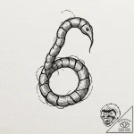Tiny tattoo design, a silly looking worm on a… – tattoo sketch (№1751766295_0, 06.07.2025 01:44) — tattoovalue.net