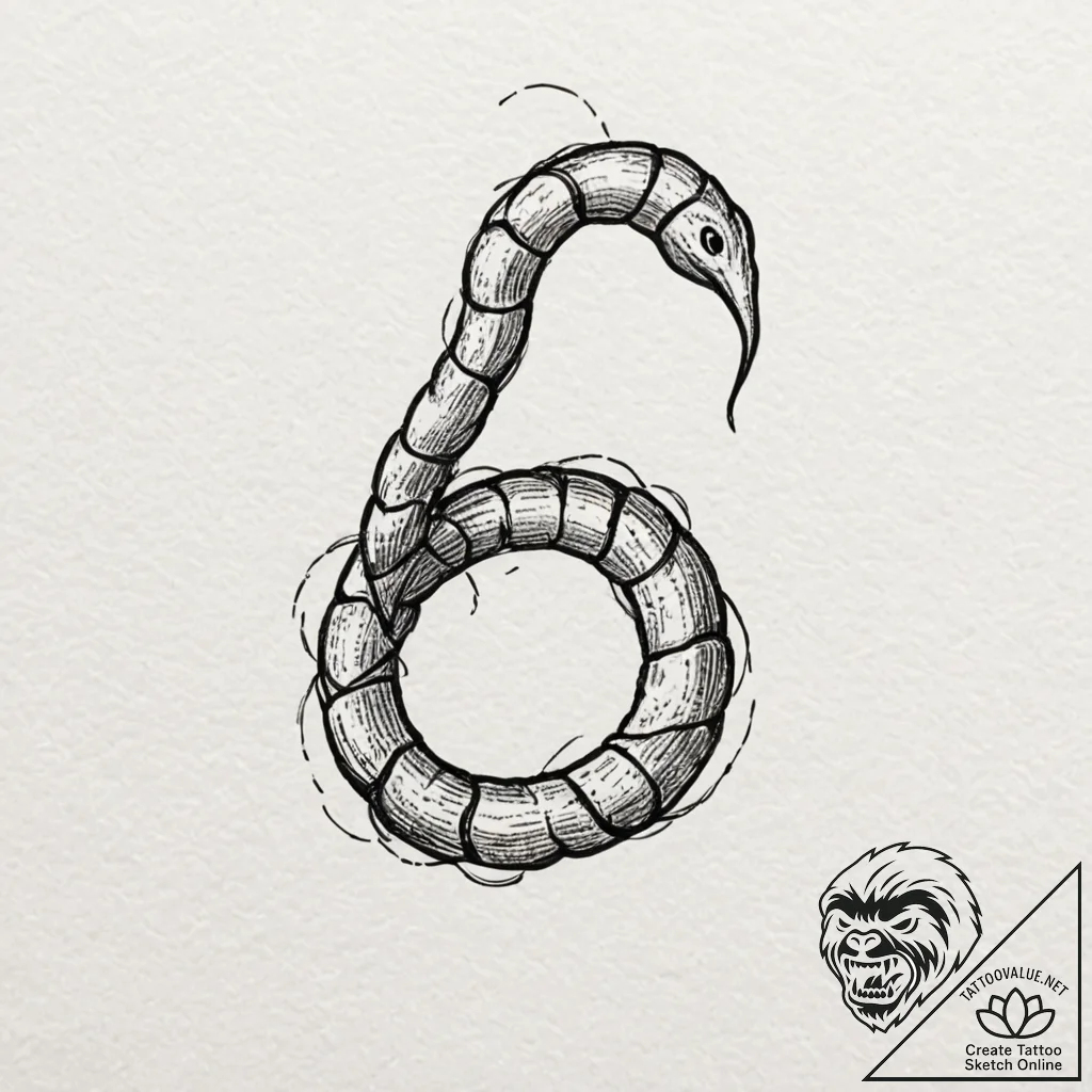 Tiny tattoo design, a silly looking worm on a... - tattoo sketch (№1751766295_0, 06.07.2025 01:44) — tattoovalue.net