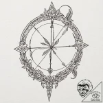 Tattoo design for a shin, a long arrow, intri… – tattoo sketch (№1751766720_0, 06.07.2025 01:52) — tattoovalue.net