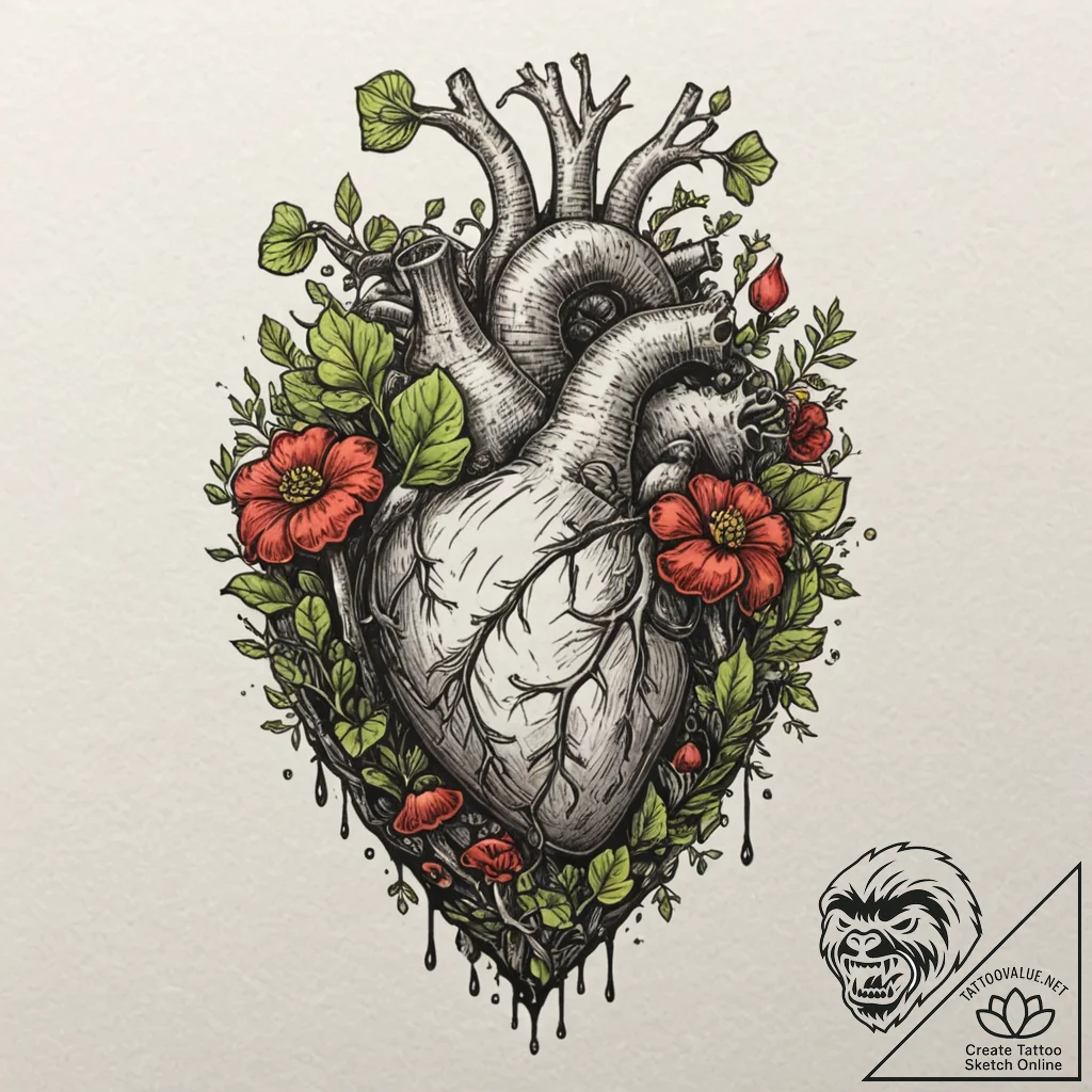 Tattoo design for an arm, a realistic anatomi... - tattoo sketch (№1751766888_0, 06.07.2025 01:54) — tattoovalue.net