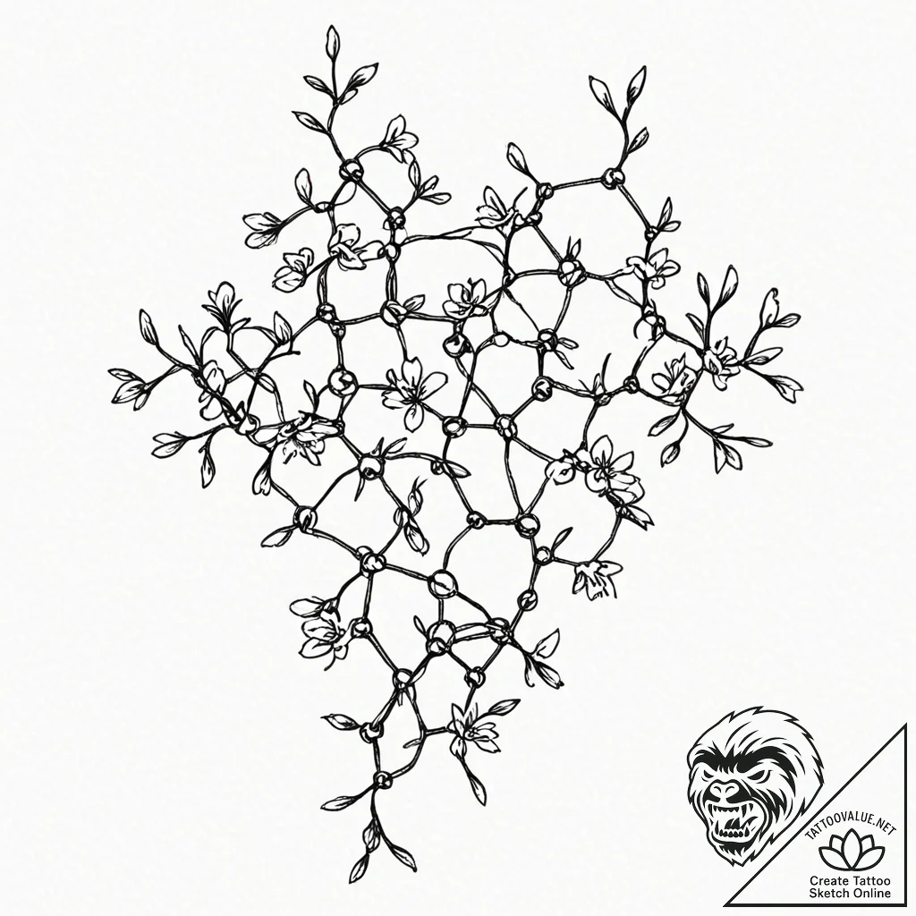 Tattoo design for an arm, the chemical struct... - tattoo sketch (№1751766972_0, 06.07.2025 01:56) — tattoovalue.net
