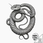 Tattoo design for a shin, a rattlesnake, coil… – tattoo sketch (№1751767225_0, 06.07.2025 02:00) — tattoovalue.net
