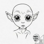 Tiny tattoo design, a tiny, simple alien face… – tattoo sketch (№1751767651_0, 06.07.2025 02:07) — tattoovalue.net