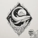 Tattoo design for shoulder, a desert landscap… – tattoo sketch (№1751767827_0, 06.07.2025 02:10) — tattoovalue.net