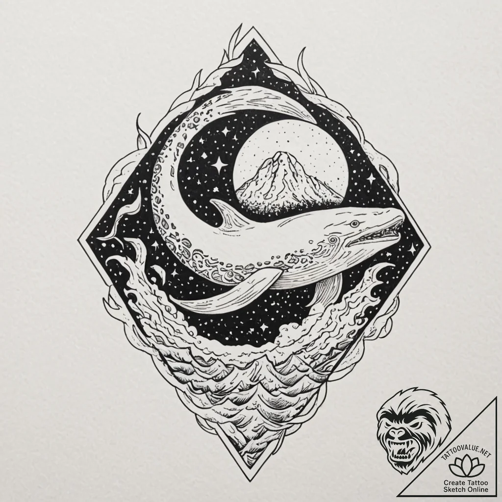 Tattoo design for shoulder, a desert landscap... - tattoo sketch (№1751767827_0, 06.07.2025 02:10) — tattoovalue.net