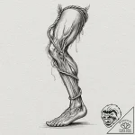 Tattoo design for a leg, the achilles tendon… – tattoo sketch (№1751768513_0, 06.07.2025 02:21) — tattoovalue.net