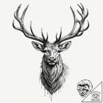 Tattoo design for shoulder, a majestic stag,… – tattoo sketch (№1751768935_0, 06.07.2025 02:28) — tattoovalue.net