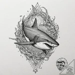 Tattoo design for a calf, a shark, mouth open… – tattoo sketch (№1751769104_0, 06.07.2025 02:31) — tattoovalue.net