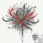 Tiny tattoo design, a tiny, chaotic splash of… – tattoo sketch (№1751769361_0, 06.07.2025 02:36) — tattoovalue.net