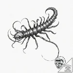 Tattoo design for a leg wrap, a giant centipe… – tattoo sketch (№1751769446_0, 06.07.2025 02:37) — tattoovalue.net