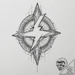Tattoo design for shoulder, a lightning bolt… – tattoo sketch (№1751769698_0, 06.07.2025 02:41) — tattoovalue.net