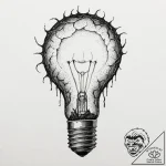 Tattoo design for an arm, a lightbulb, inside… – tattoo sketch (№1751769782_0, 06.07.2025 02:43) — tattoovalue.net