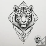 Tattoo design for a calf, a tiger, its stripe… – tattoo sketch (№1751770534_0, 06.07.2025 02:55) — tattoovalue.net