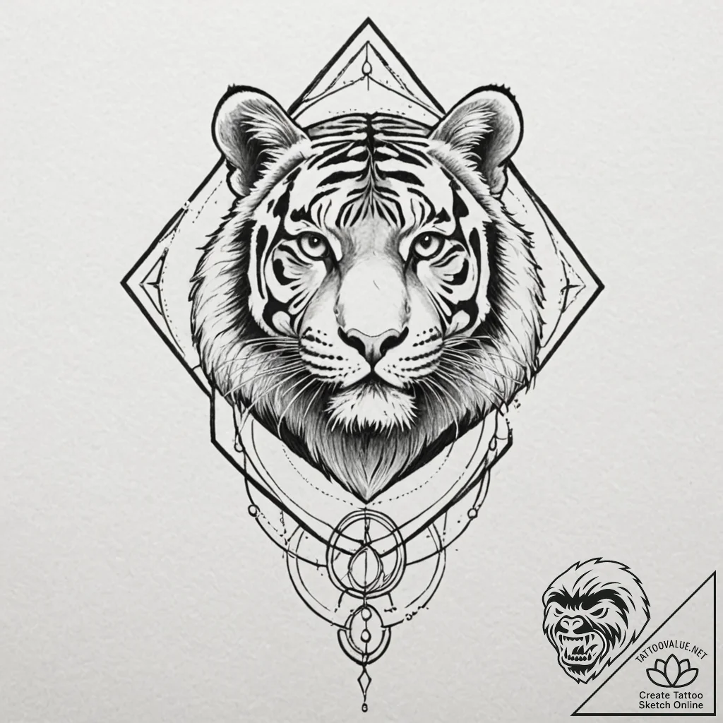 Tattoo design for a calf, a tiger, its stripe... - tattoo sketch (№1751770534_0, 06.07.2025 02:55) — tattoovalue.net