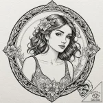 Tattoo design for an arm, a greek muse of poe… – tattoo sketch (№1751771252_0, 06.07.2025 03:07) — tattoovalue.net