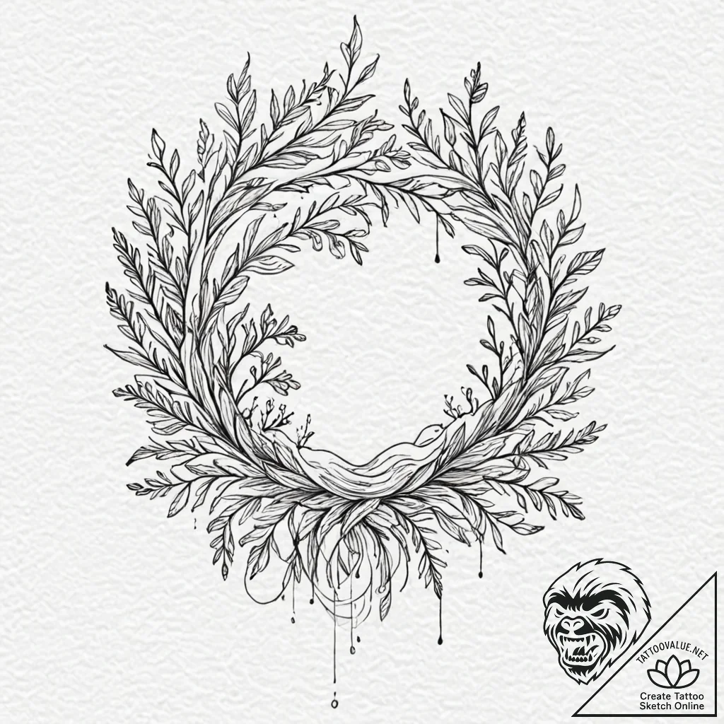 группа 4: nature's embrace & organic flow (об... - tattoo sketch (№1751771336_0, 06.07.2025 03:08) — tattoovalue.net