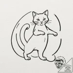 Tattoo design for an ankle, a cat chasing its… – tattoo sketch (№1751771589_0, 06.07.2025 03:13) — tattoovalue.net