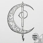 Tiny tattoo design, a personal glyph combinin… – tattoo sketch (№1751772078_0, 06.07.2025 03:21) — tattoovalue.net