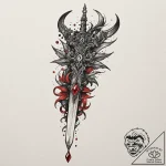 Tattoo design for a shin, a beautiful, ornate… – tattoo sketch (№1751772236_0, 06.07.2025 03:23) — tattoovalue.net