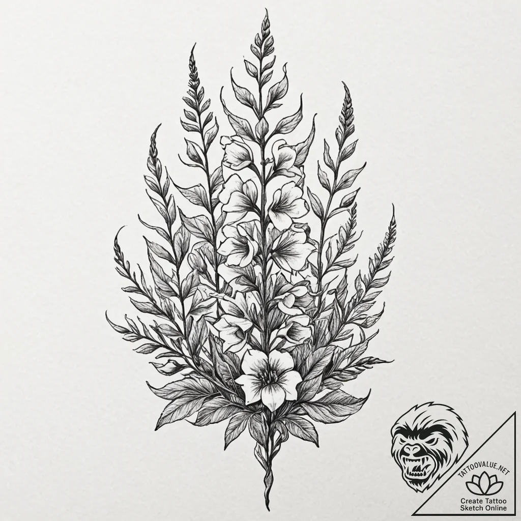 Tattoo design for a shin, a beautiful but dea... - tattoo sketch (№1751772647_0, 06.07.2025 03:30) — tattoovalue.net