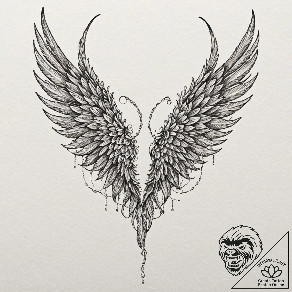 Tattoo design for a thigh, a pair of majestic... - tattoo sketch (№1751773073_0, 06.07.2025 03:37) — tattoovalue.net